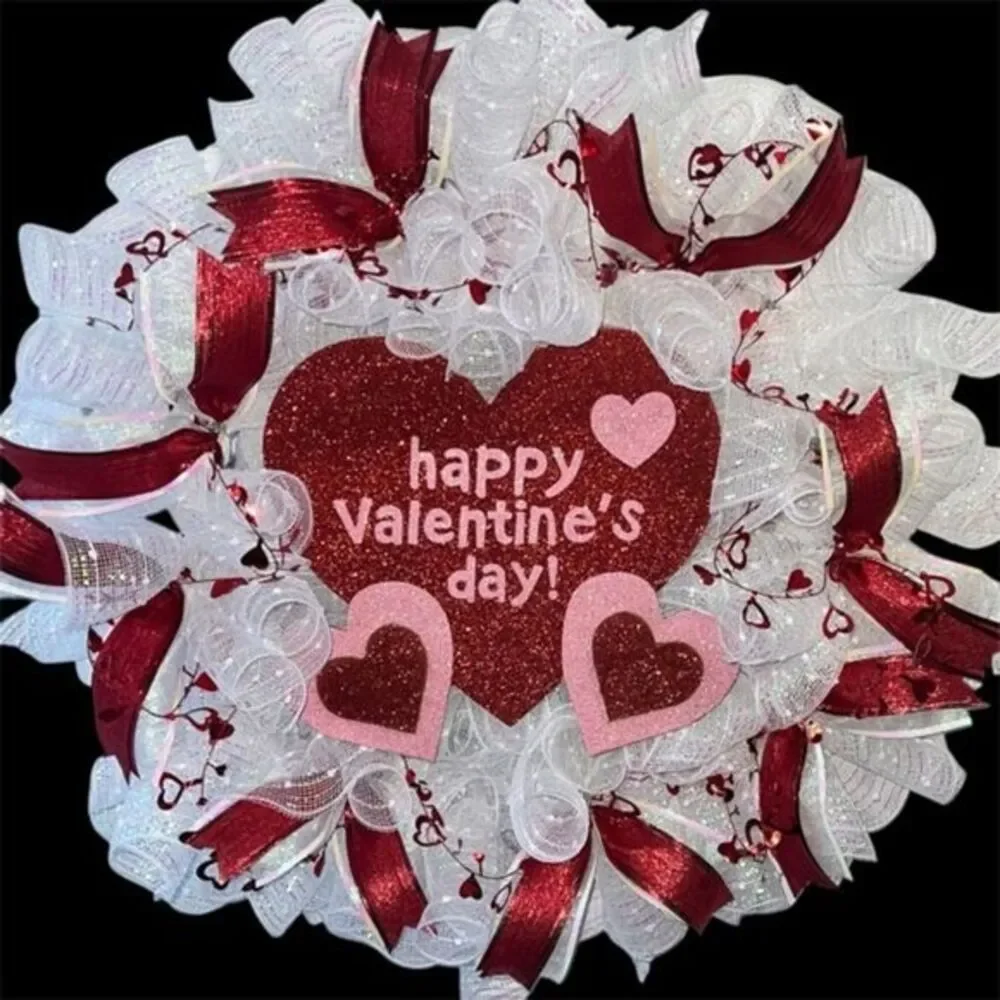 XL- wreath Beautiful Valentine’s Day wreath hand made deco mesh wreath